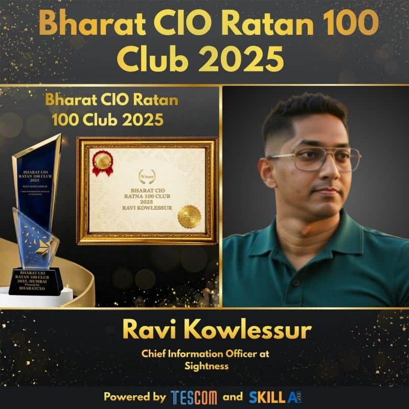 Bharat CIO Ratan 100 Club 2025 award for Ravi Kowlessur
